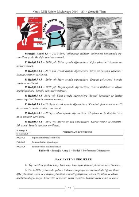 Stratejik Plan - Ordu Milli Eğitim Müdürlüğü - Milli Eğitim Bakanlığı