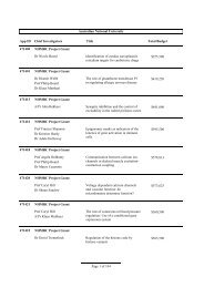 2008 NHMRC Project Grants Commencing - National Health and ...