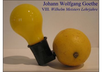 Johann Wolfgang Goethe VIII. Wilhelm Meisters Lehrjahre