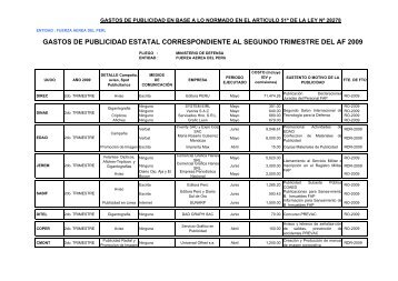 gastos de publicidad estatal correspondiente al segundo