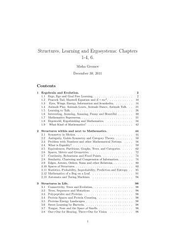 Structures, Learning and Ergosystems: Chapters 1-4, 6. - IHES