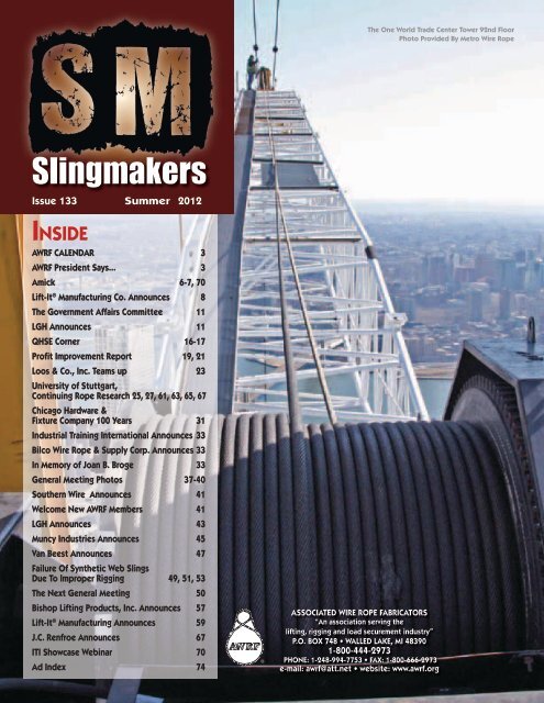 Issue Number 133 - pdf - Associated Wire Rope Fabricators
