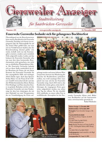 Stadtteilzeitung für Saarbrücken-Gersweiler - Gersweiler Anzeiger