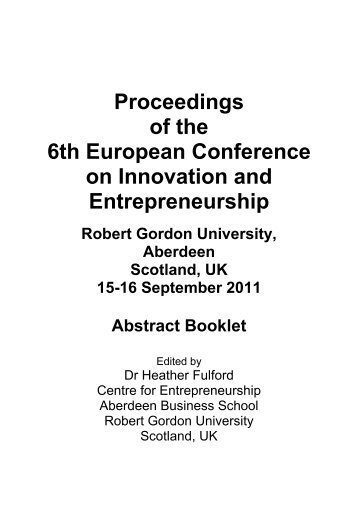 Proceedings of the 6th European Conference on Innovation and ...