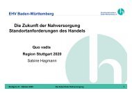 Die Zukunft der Nahversorgung Standortanforderungen des Handels