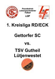 1. Kreisliga RD/ECK Gettorfer SC vs. TSV Gutheil Lütjenwestet