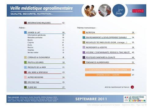 Veille médiatique agroalimentaire by SOPEXA