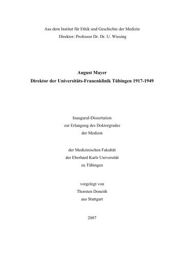 August Mayer - TOBIAS-lib - Universität Tübingen
