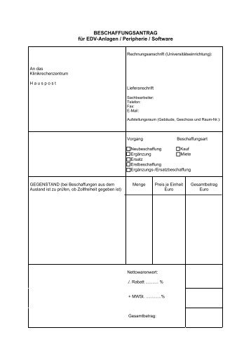 B1 - Beschaffungsantrag EDV