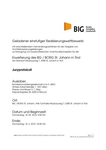Juryprotokoll (pdf, 620KB) - architekturwettbewerb