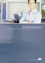 Forderungskatalog (pdf 741,5 kb) - AK Tirol - Arbeiterkammer