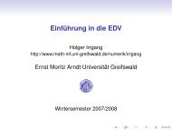 Einführung in die EDV - am Institut für Mathematik und Informatik ...