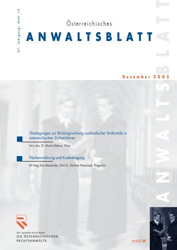 Anwaltsblatt 2005/12 - Österreichischer Rechtsanwaltskammertag