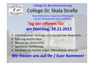 Schulpräsentation - Schulhomepage College Dr. Skala Straße
