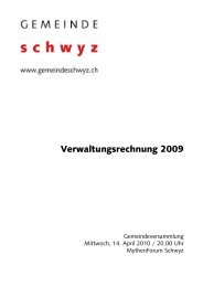 Aufwandstruktur Ertragsstruktur - Gemeinde Schwyz