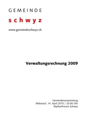 Aufwandstruktur Ertragsstruktur - Gemeinde Schwyz