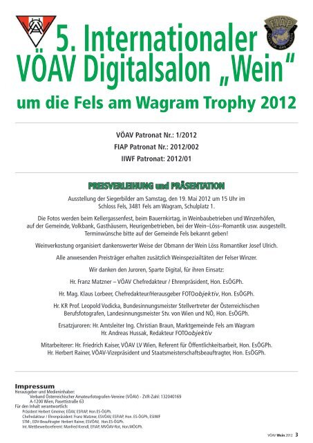 for the Fels am Wagram Trophy 2012 - beim VÖAV