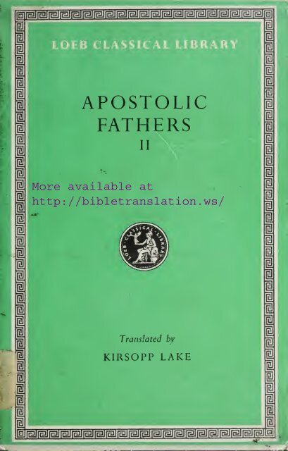 Lake Apostolic Fathers 2 - Bible Translation
