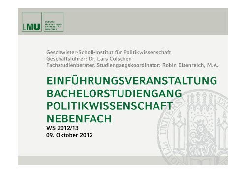 Folien der Einführungsveranstaltung WS 2012/13 vom 09.10