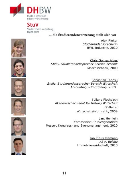 Ersti-Guide 2011 - Studierendenvertretung - DHBW Mannheim