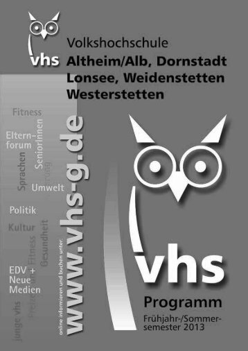 Anmeldung an Volkshochschule im Alb-Donau-Kreis eV ...