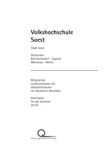 Volkshochschule Soest - VHS Aktuell - Stadt Soest