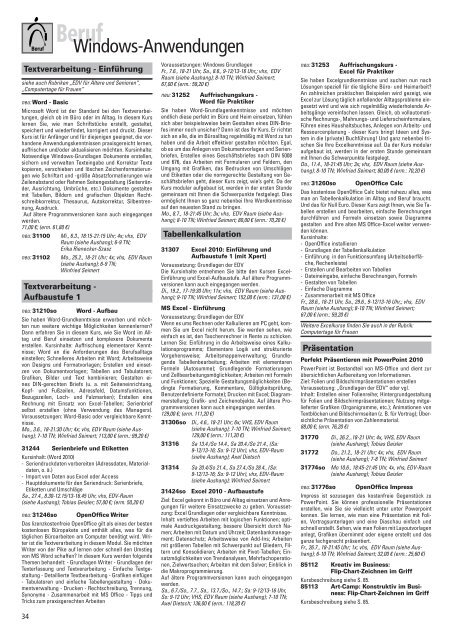 Programmheft 1 / 2013 - VHS Würzburg