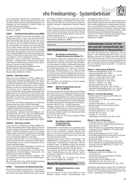 Programmheft 1 / 2013 - VHS Würzburg