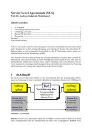 Service Level Agreements (SLA) Auftrag- geber ... - Org-Portal.org