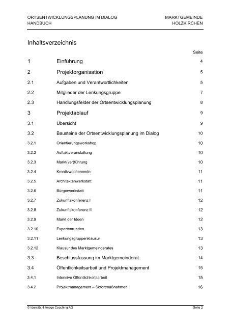 ORTSENTWICKLUNGSPLANUNG HOLZKIRCHEN Handbuch
