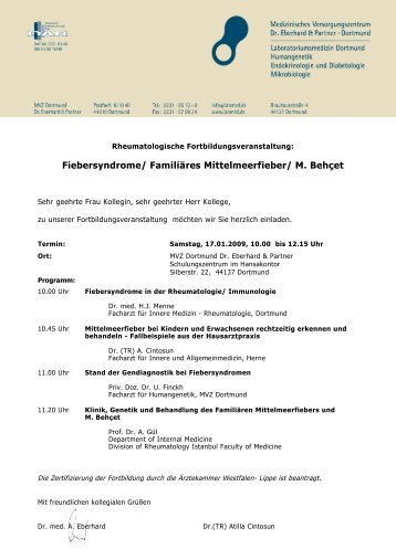 Fiebersyndrome/ Familiäres Mittelmeerfieber/ M. Behçet - Labmed.de