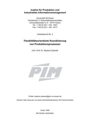 Flexibilitätsorientierte Koordinierung von Produktionsprozessen