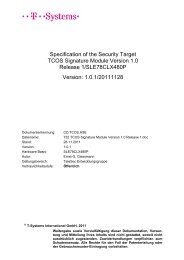 Specification of the Security Target TCOS Signature Module Version ...