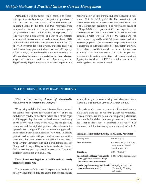 Multiple Myeloma: A Practical Guide to Current Management