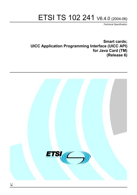 Ts 102 241 V6 4 0 Smart Cards Uicc Application Etsi