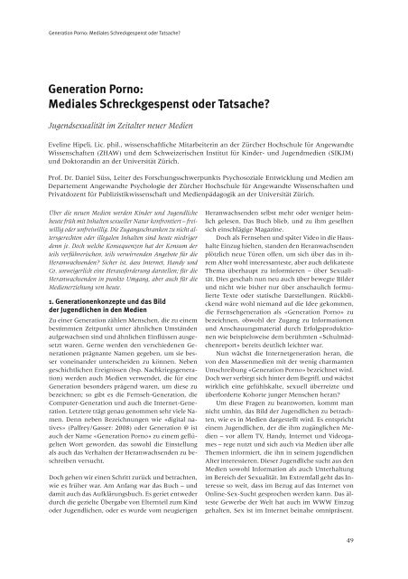 [PDF] Jugendsexualität im Wandel der Zeit (2009) - Jugendarbeit.ch