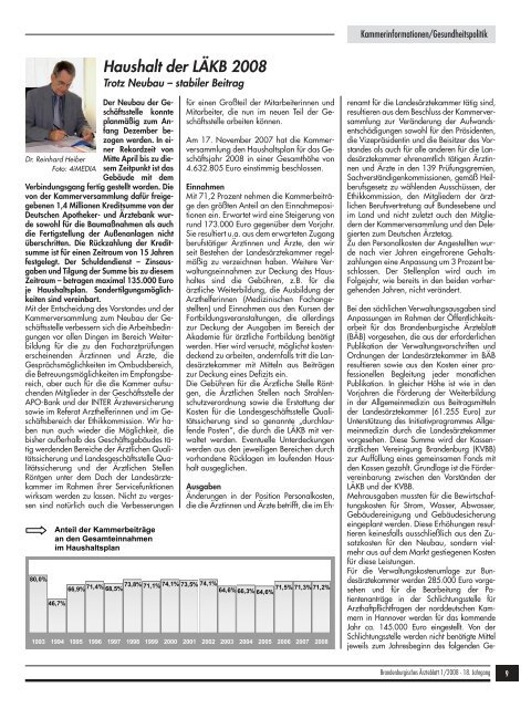 Brandenburgisches Ärzteblatt 01/2008 - Landesärztekammer ...