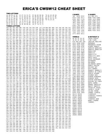 erica moore's collins cheat sheet - The Last Word