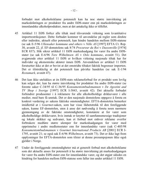 JUDGMENT OF THE COURT - EFTA Court