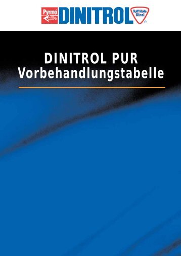 DINITROL PUR Vorbehandlungstabelle - DINOL