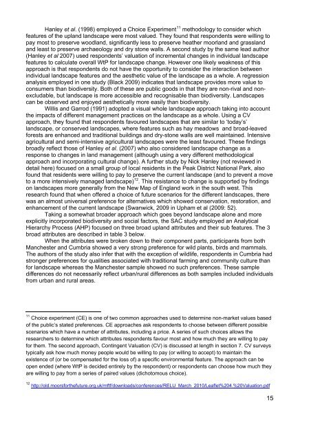 Public Attitudes and Preferences for Upland Landscapes - Defra