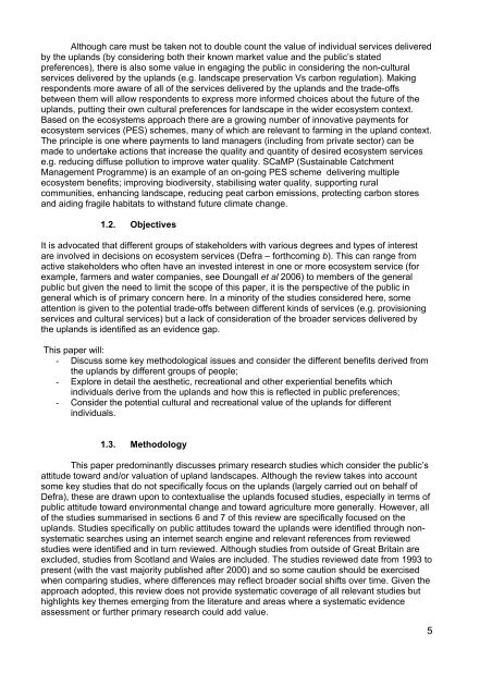 Public Attitudes and Preferences for Upland Landscapes - Defra