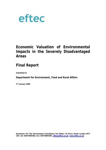 Economic Valuation of Environmental Impacts in ... - ARCHIVE: Defra