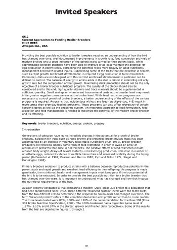 Current approaches to feeding broiler breeders - CABI