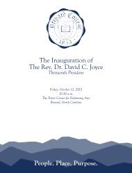The Inauguration of The Rev. Dr. David C. Joyce ... - Brevard College