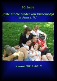 20 Jahre „Hilfe für die Kinder von Tschernobyl in Jena e. V.“ Journal ...