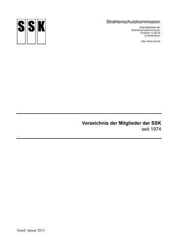Verzeichnis der Mitglieder der SSK - Die Strahlenschutzkommission