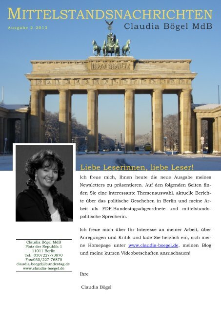 Link zum Newsletter - Claudia Bögel