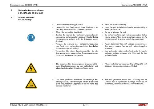 Betriebsanleitung NLG5 - Brusa Elektronik AG