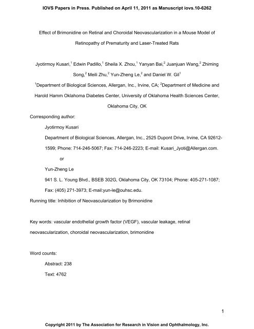 Effect of Brimonidine on Retinal and Choroidal Neovascularization ...